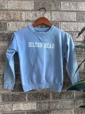 Kids Hilton Head Light Blue Crewneck Sweatshirt Small